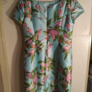 Talbots New Sateen Floral Party Dress tagged 199